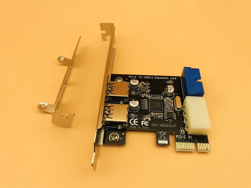 USB 3,0 концентратор PCI-E Плата расширения адаптер внешний 2 порта USB3.0 внутренний 19pin разъем PCI-E карта 4pin IDE разъем питания