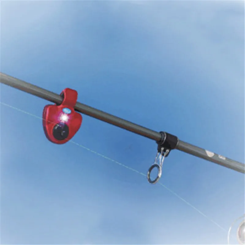 Vara de Pesca Alerta de Luz Eletrônico do Finder Preto Universal Alarme Som Led Clip on Pesca Rod 2016 s 8 Cheap Caixa p equipamento de pesca