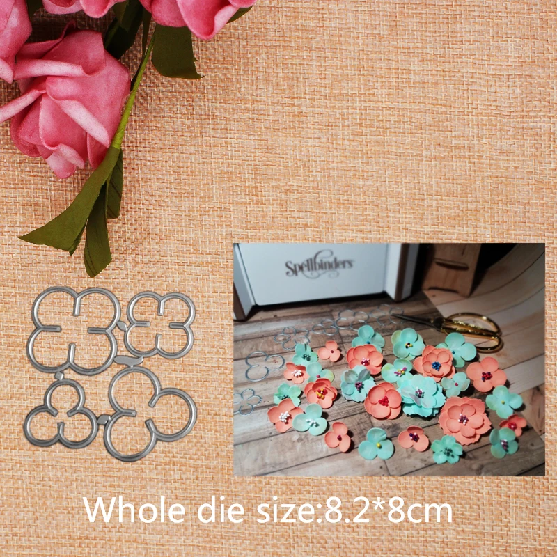 

Flower Carbon Steel Metal Cutting dies DIY Die Cut Stencil Decorative Scrapbooking Craft Card stencils template 8.2*8CM