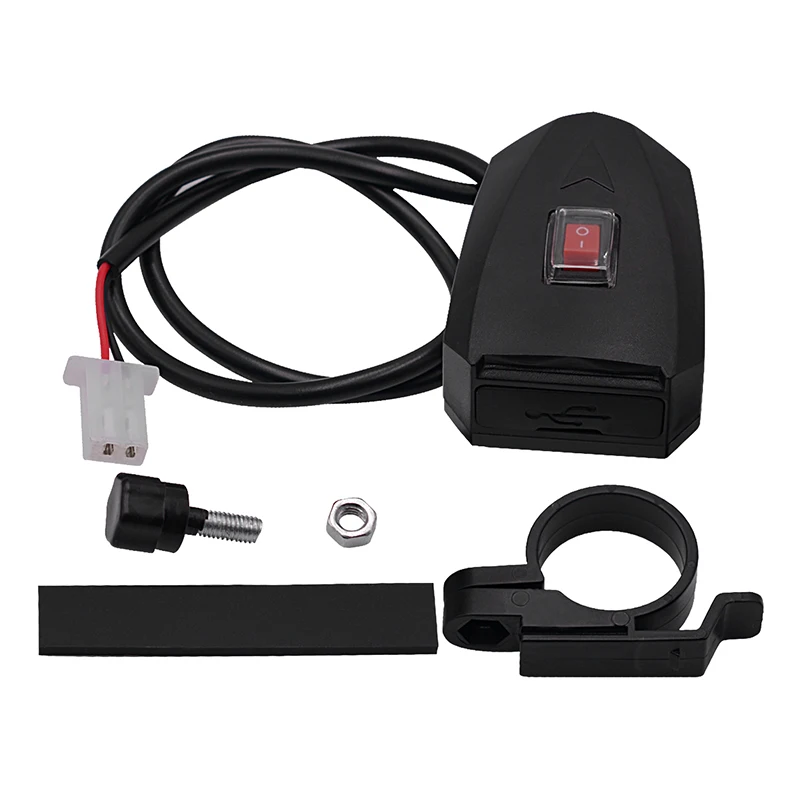 

Switch Black 2.4A 12W Motorcycle Handlebar Charger Socket kit IP65 Dual USB 10-80V 5V Replacement High Quality