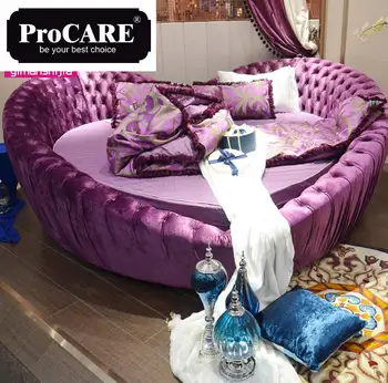 

hot sale round leather bed in different color for home or for hotel