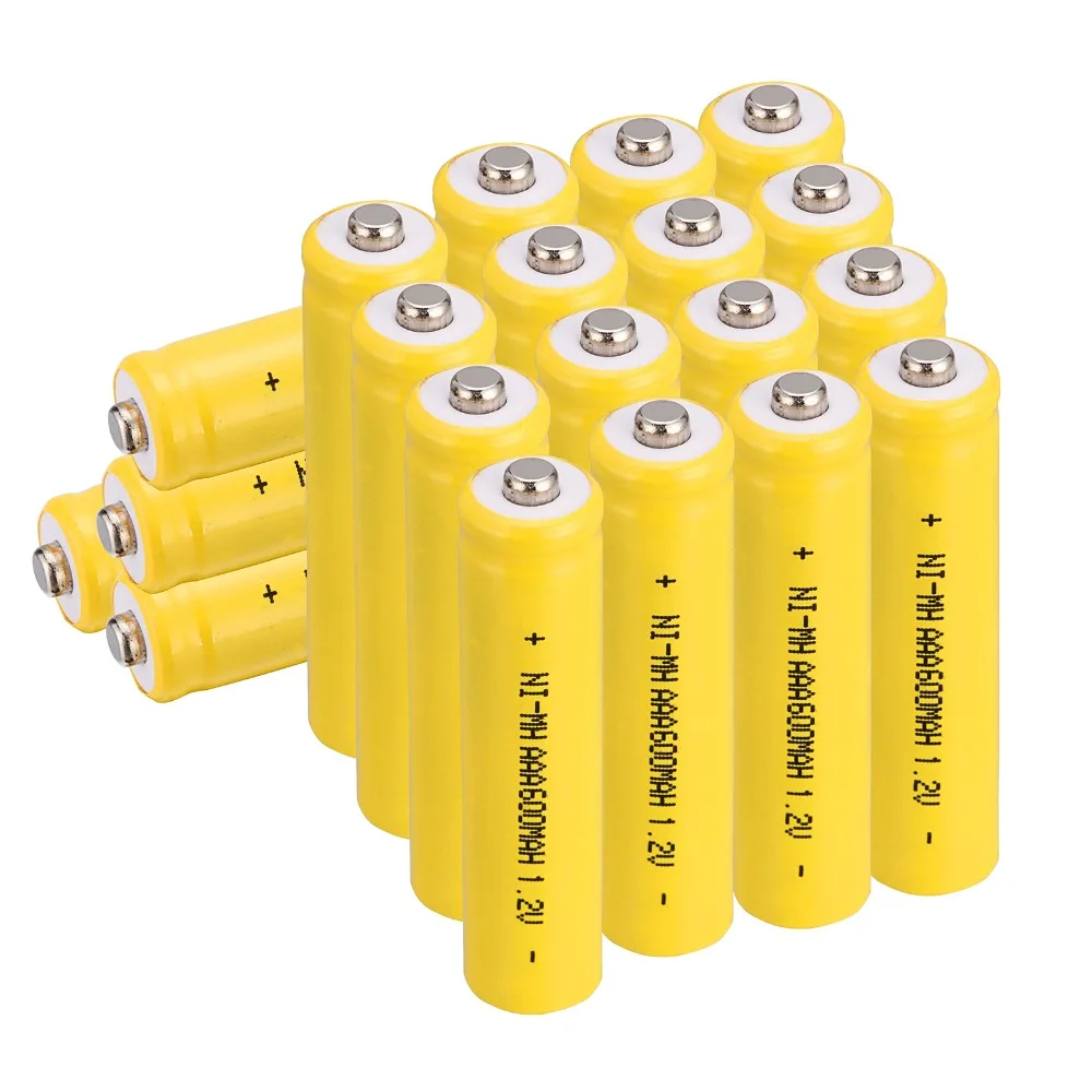 Anmas Мощность 4/8/12/16/20 штук 1,2 V AAA 600 mAh Ni-MH Перезаряжаемые Батарея NiMH батарейки-желтый Цвет