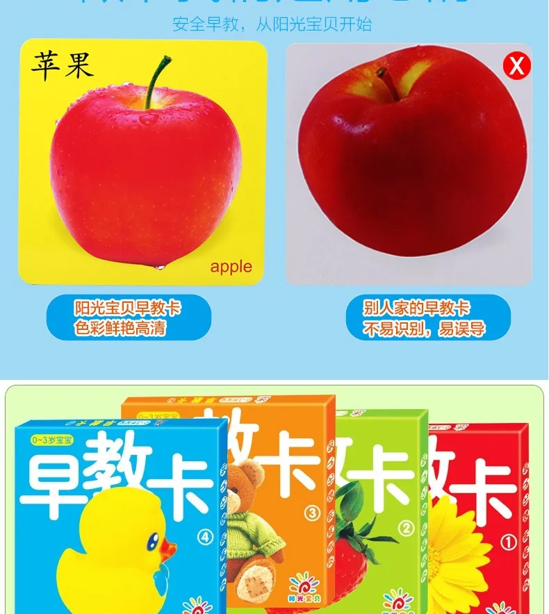 Китайский Английский раннего обучения карты для ребенка От 0 до 3 лет, Детская просветление книги карты, математика карты с изображением