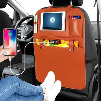 

Car Seat Back Bag Organizer Storage Leather Travel Multifunction Pocket Stowing Tidying Auto Accessories