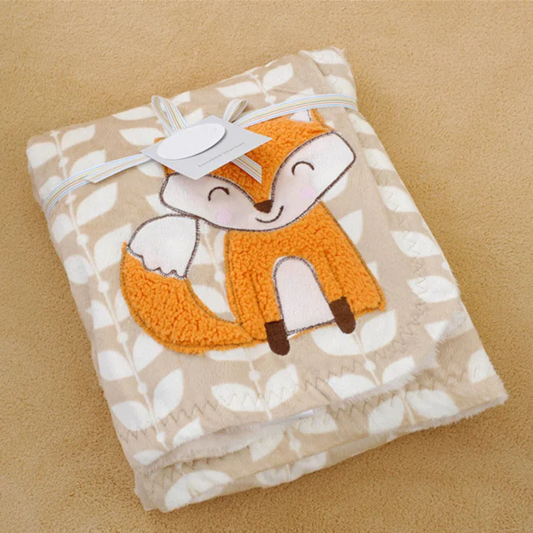 

Fashion good quality Baby kids blanket Cartoon fox striped Soft Bedding Baby Nap blanket quilt Air conditioning Knee swaddling
