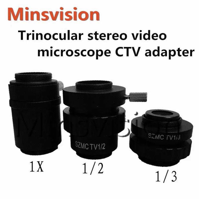 

Trinocular Stereo Microscope CMOS Camera Adapter SZM CTV1/2 1/3 C-mount Lens 25mm to 28mm Transfer Port Half-focus can see image