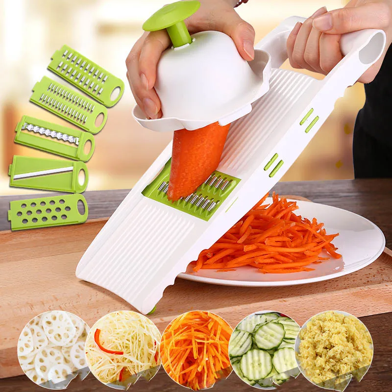5 лезвий мандолина Slicer многофункциональный нож терка Нержавеющая сталь лезвия овощей фруктов резак кухонная утварь