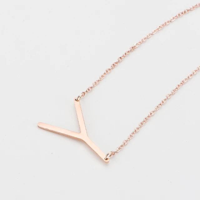 suteyi fashion big letter necklaces pendants women jewelry stainless letter necklaces gold