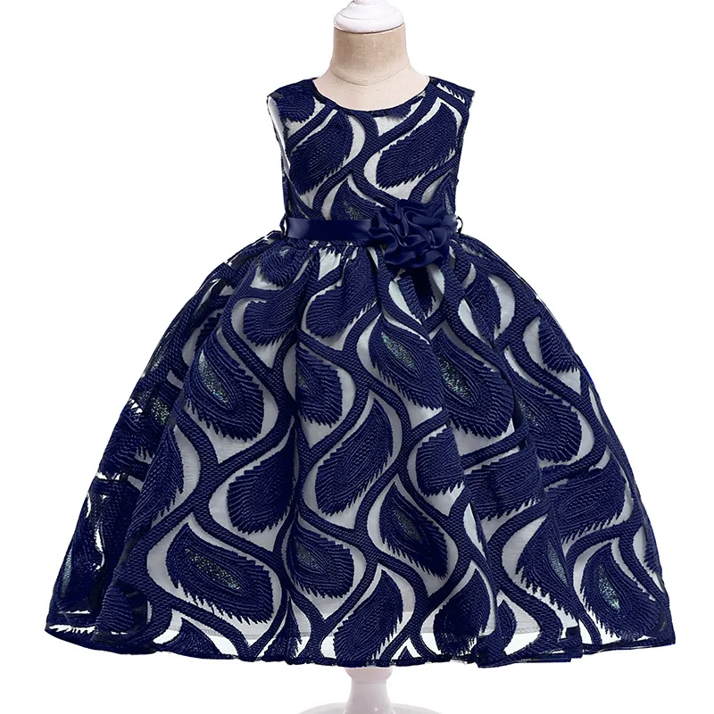 

Flower kids dresses for New Year clothes Party Baby Girls Sleeveless 4 color Princess Wedding Dress Children Party Vestidos styl