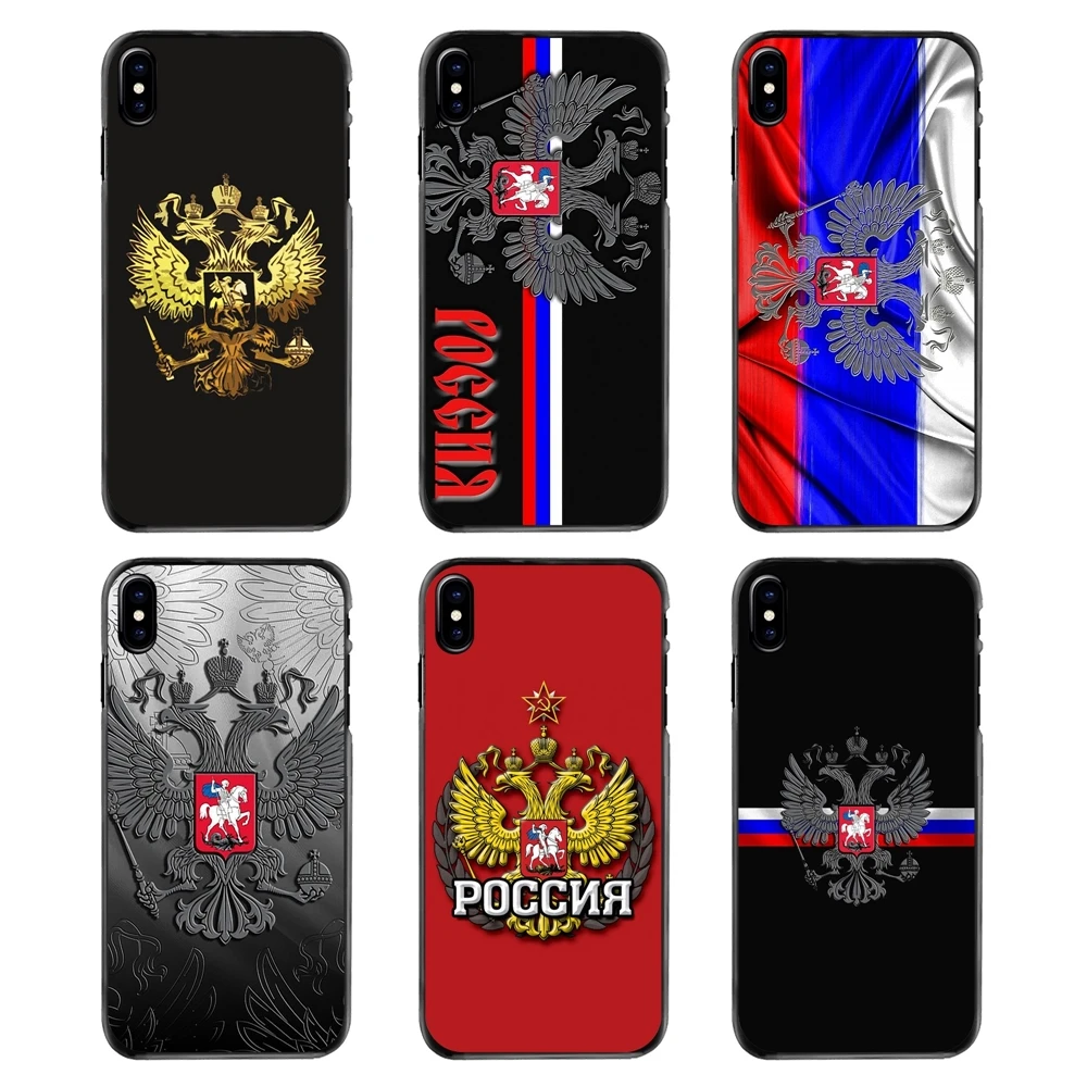 Accessories Phone Covers For iPhone 4 4S 5 5S 5C SE 6 6S 7 8 Plus X XR XS Max iPod Touch Russian coat of arms Flag Printed |