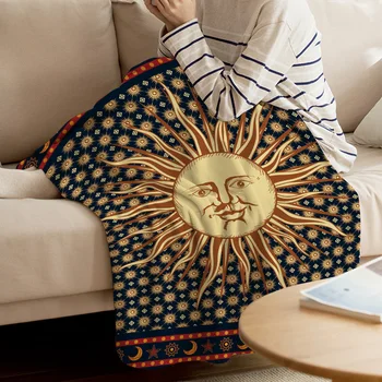

Indian Mandala Solar Celestial Body Bed Cover Coverlet Blankets Fleece Travel Cover Throw Hypoallergenic Anti-Allergy Breathable