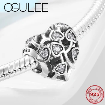 

New 925 Sterling Silver Bead The bud of love Heart jewelry bead Fit Pandora Charm Bracelets silver 925 original Jewelry Making
