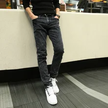 new 2017 men’s boutique fashion grey slim leisure jeans / Male casual Little feet jeans / Men thi cowboy trousers pants