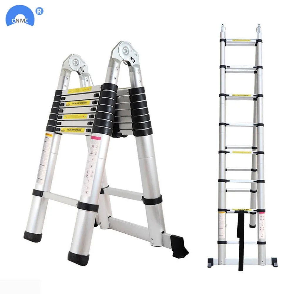

2.5M+2.5M High Quality Thickening Aluminium Alloy Herringbone Ladder Portable Household Telescopic Ladders