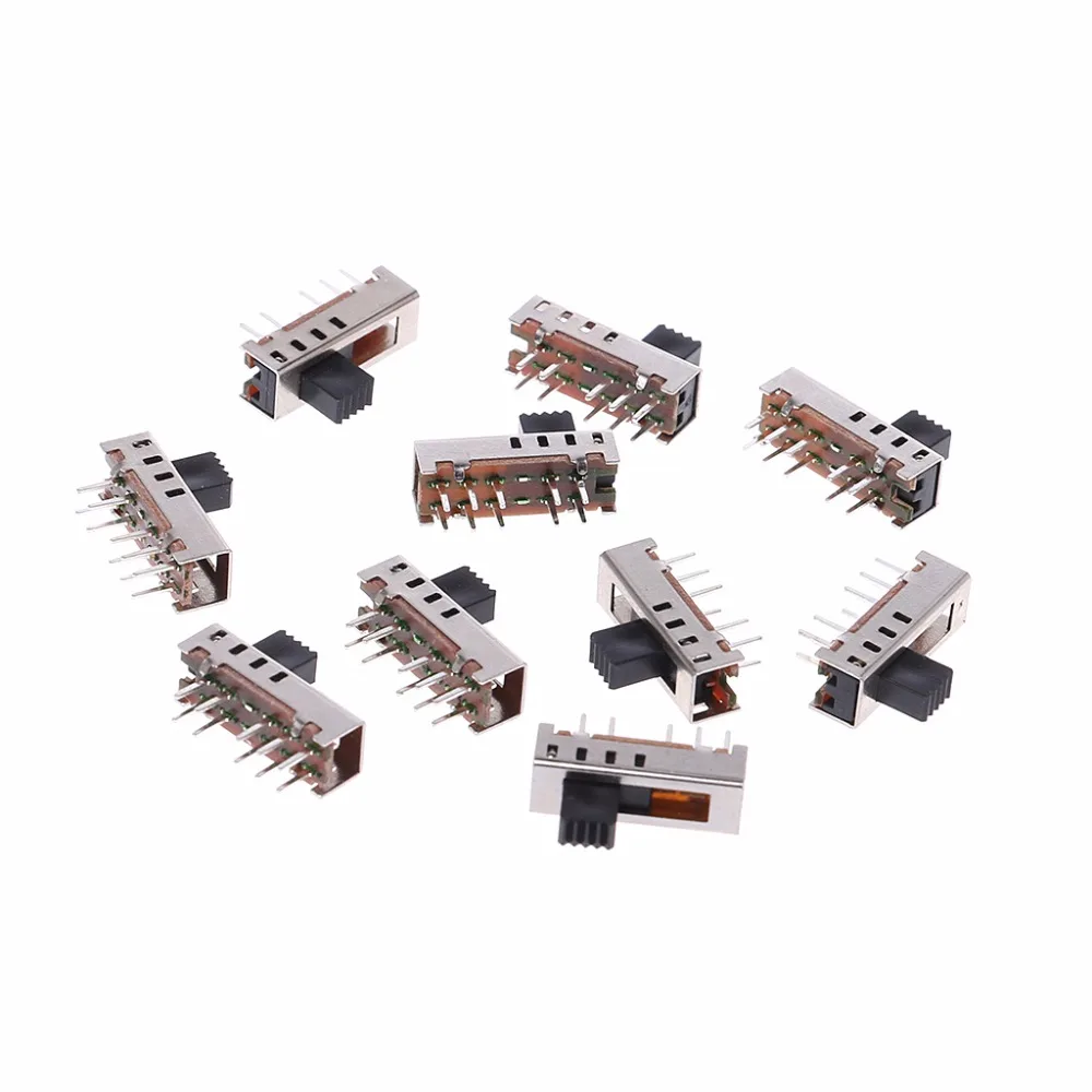 

10Pcs/Set SS24E01-G5 Slide Switches Vertical 0.5A 10 Pin 4 Position Toggle Slide Switch