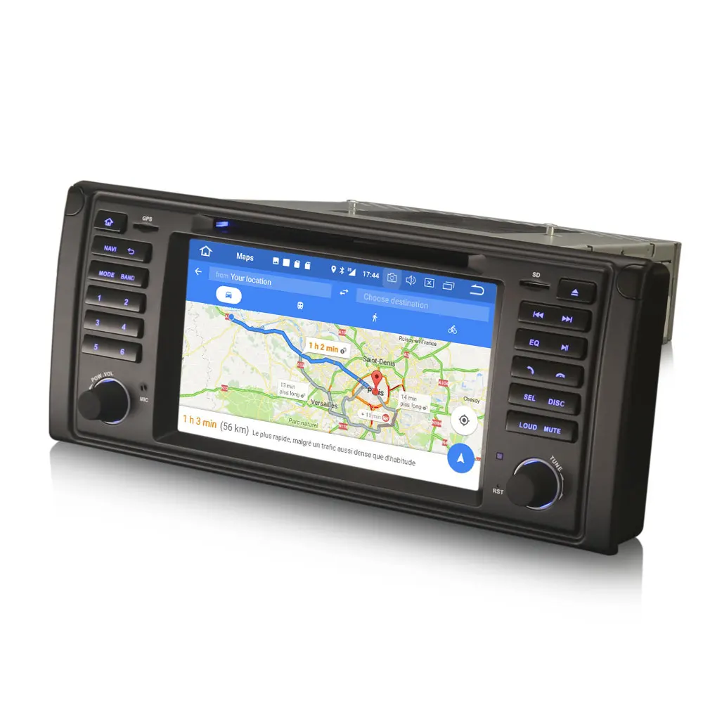 Sale 7" Android 8.0 Oreo OS Car DVD Navigation GPS Radio for BMW E39 M5 1999-2003 & E39 1995-2003 & E38 1994-2001 & X5 E53 2000-2007 4