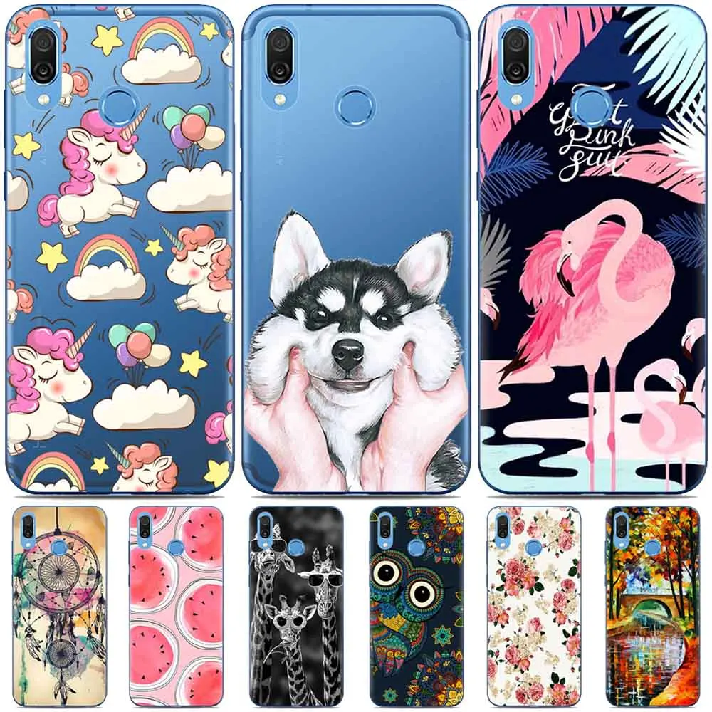 

Huawei Honor play case 6.3" Honor play back cover cute unicorn marble painting soft TPU case for Huawei Honor play COR-L29 cover