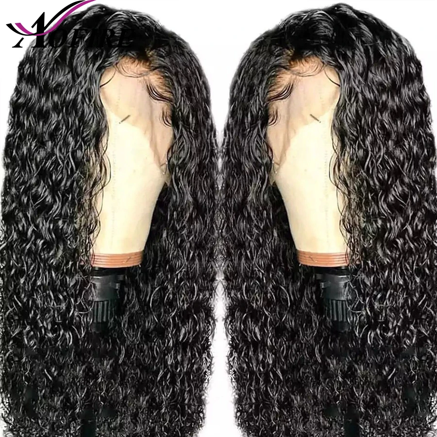 

13x4 Lace Front Human Hair Wigs Peruvian Water Wave Remy Hair With Baby Hair Bleached Knots Pre Plucked For Blank Woman Aofire