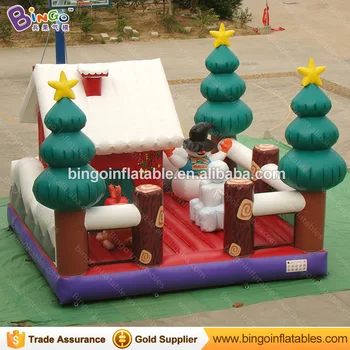 

Free shipping 4m inflatable bouncer castle with Christmas snowman for Christmas party inflatable trampoline for festival toys