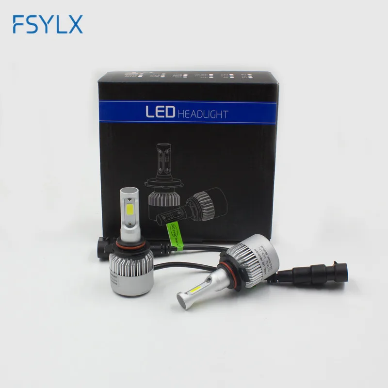 Luz de Nevoeiro Fsylx 9012 Hir2 Carro Levou Farol Cob Led Farol Farol Levou Auto Bulbo 72 w 8000lm Automóveis Farol 6500 k