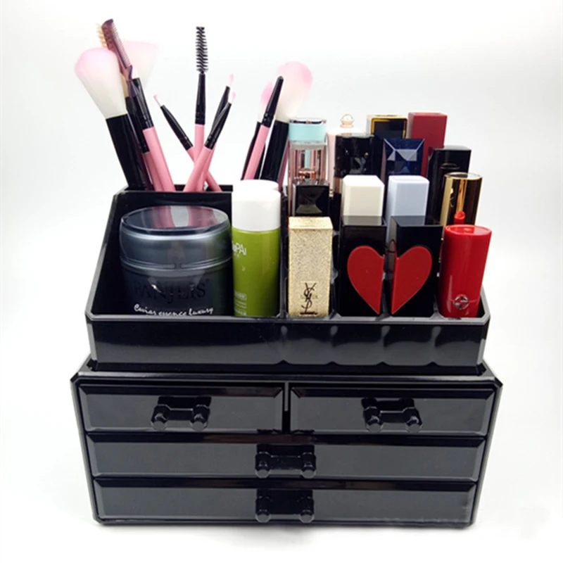 

NewPolish Jewelry Pen Brushes Box Container Manicure Nail Desktop Tool Arrival Nail Art Storage Case Black Transparent Scissors