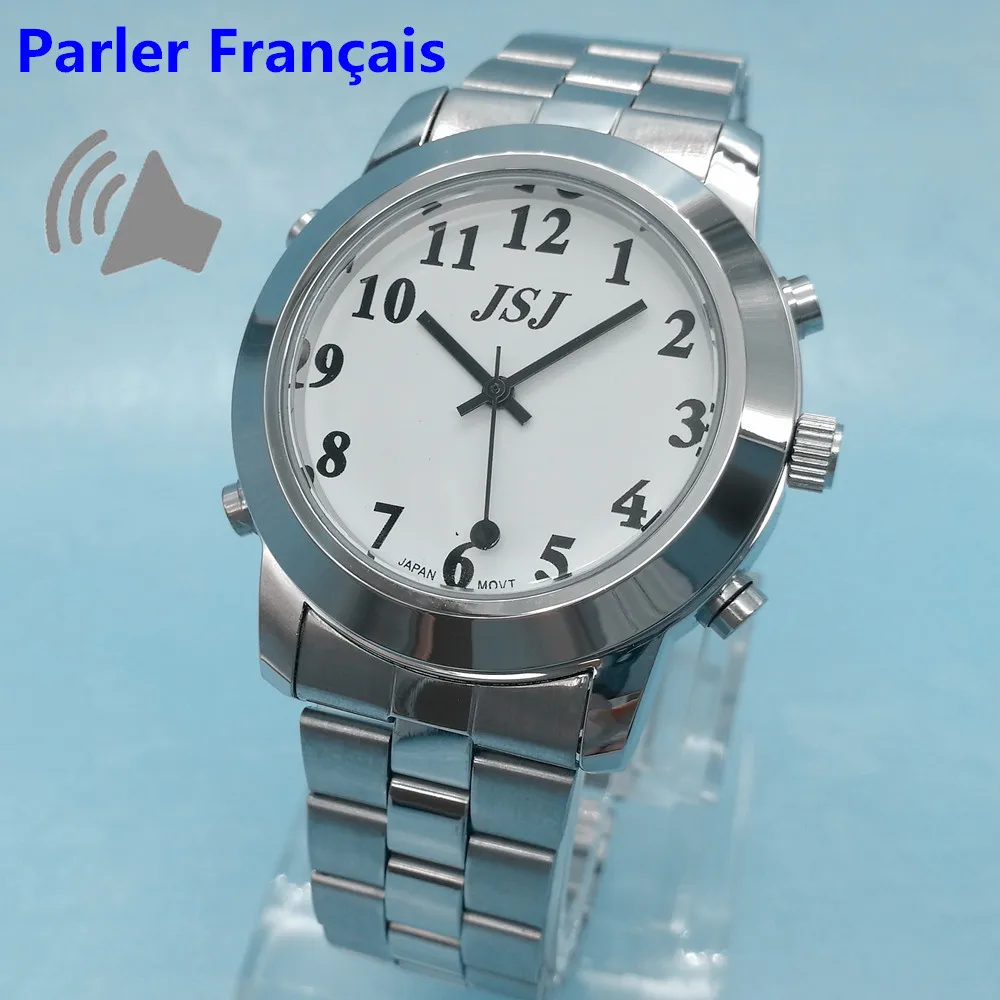 French Talking Watch for Blind or Low Vison People Le Francais Parle With Alarm Function for the Elderly Speaking Quartz newly launched german talking watch for blind or low vison people with alarm for the elderly speaking quartz