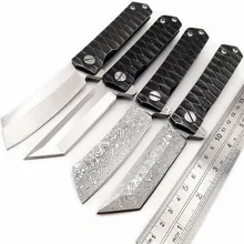 Kwaiken Tanto бритвенный складной нож дамасский D2 Лезвие Карманные ножи для выживания Флиппер тактический охотничий Открытый Отдых EDC инструменты