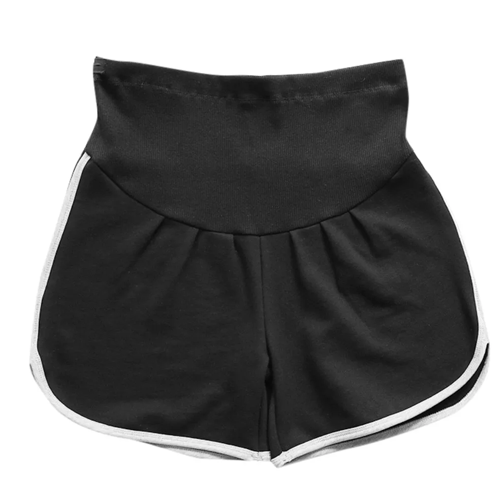 Solid Maternity Shorts Pregnant Sport Pants Casual loose fitting Plus Size Clothing Elastic High Waist Casual Pants Gravida#g4