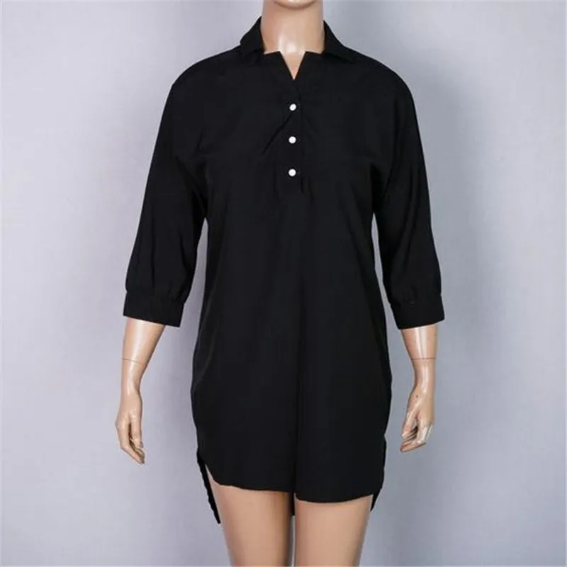 Fashion-Women-s-Clothing-Plus-Size-Casual-Dresses-Sexy-Irregular-Lrregular-Solid-color-Buttons-lapel-Shirt (1)
