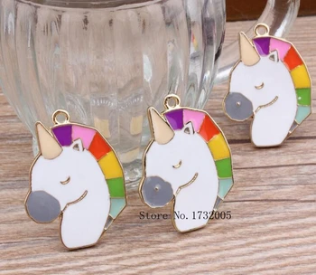 

New 100 pcs Cartoon Unicorn Charm Pendants DIY Jewelry Making Free Shipping W-96