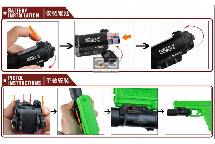 Elment Softair Surefir X300 Scout Light для Glock Flashlight X300U тактическое оружие пистолетное освещение