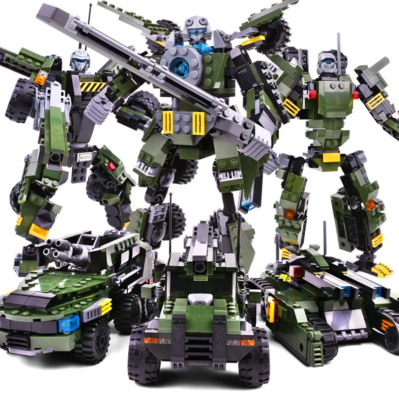 

Transformation military city Vehicles SWAT police Mech Robot Off-road vehicles brick building blocks kids toys compatible legoed