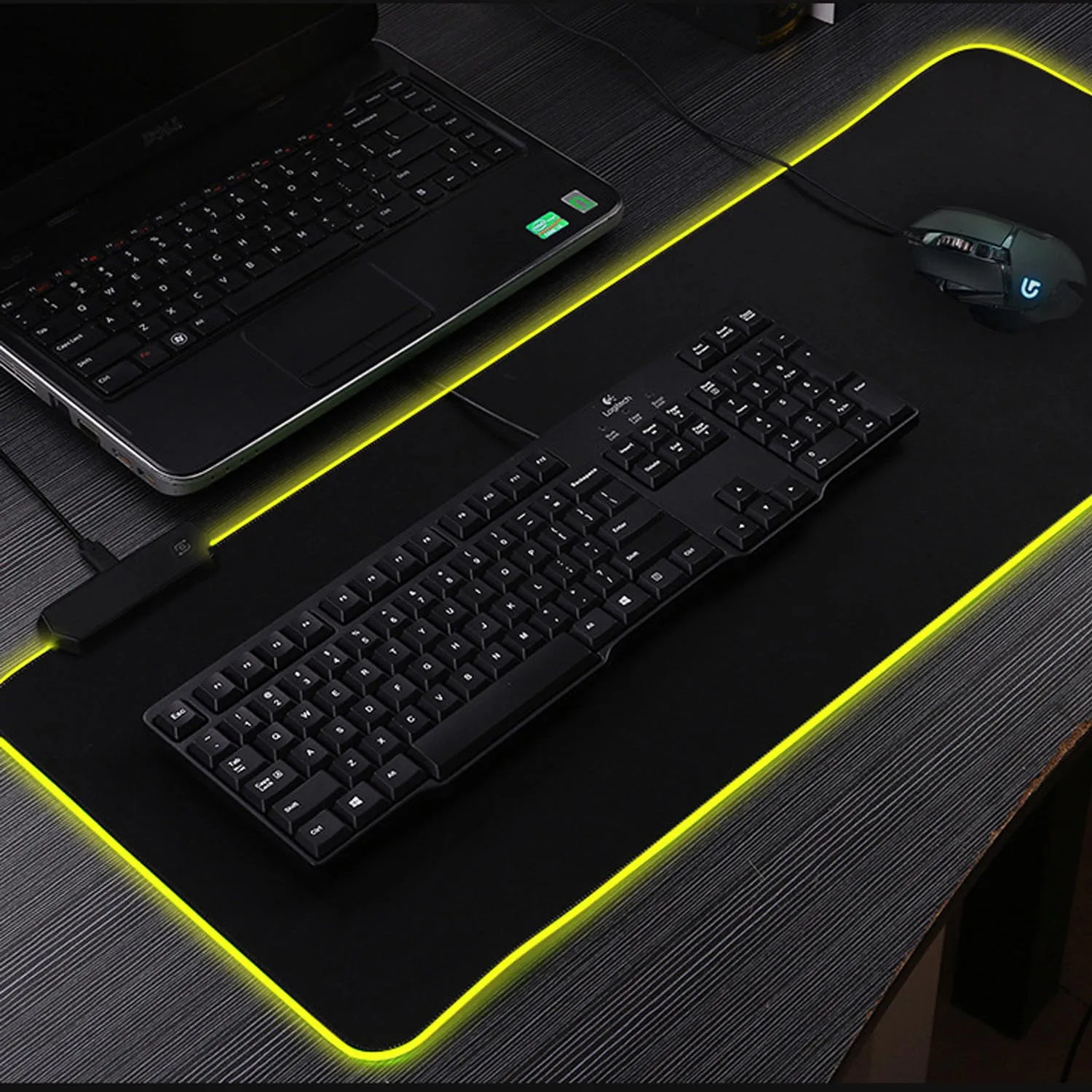  Elisona 31 x 12 Inch Large USB Wired LED RGB Colorful Lighting Gaming Mousepad Mouse Pad Mice Mat f
