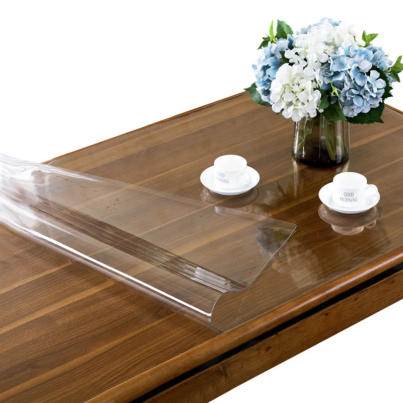 

PVC table cloth Waterproof Tablecloth Transparent & Pattern Kitchen Table Cover Oilproof Cloth Soft Glossy Glass Tablecloth 1mm