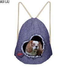 Индивидуальные женские маленькие рюкзаки Siamese Love Cat и Dog шаблон школьный рюкзак Mujer Drawstring сумки Повседневная сумка