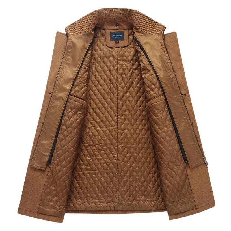 Новое зимнее теплое пальто для мужчин, Повседневная приталенная куртка, толстая ветровка, шерстяное пальто, Мужской плащ, мужские куртки 5XL