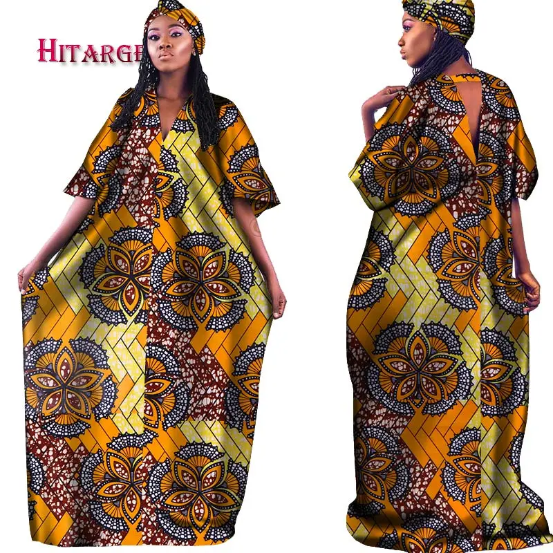 Hitarget, африканские платья для женщин, модный дизайн, новинка, африканская Анкара, восковая печать, дизайн, длинное платье, африканская одежда, WY4972 - Цвет: 2