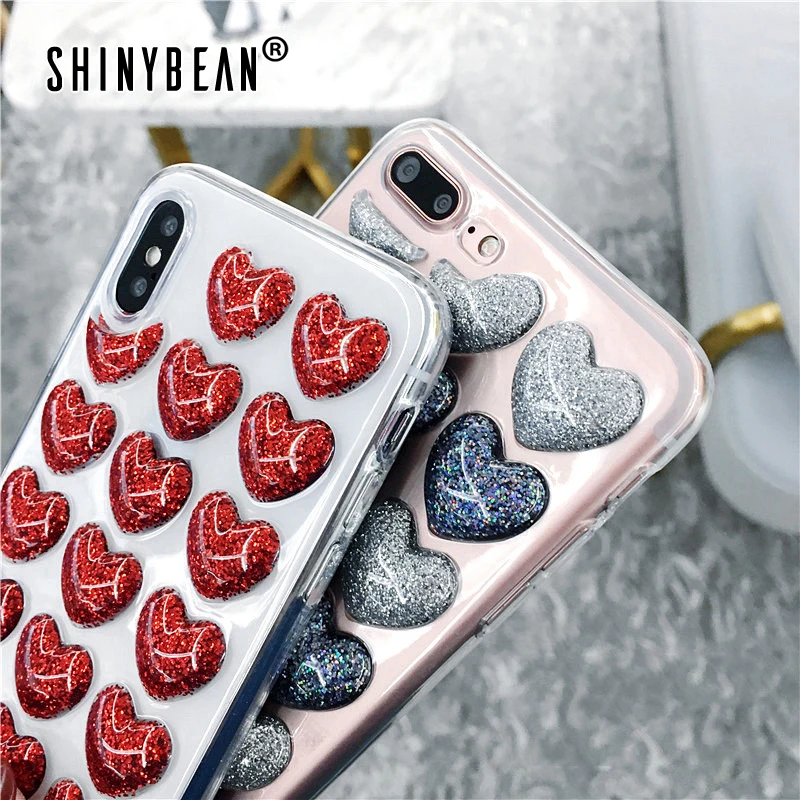Чехол ShinyBean для iPhone 7 чехлы телефонов с 3D блестками и порошковым покрытием 5 5S SE 6 6S 8