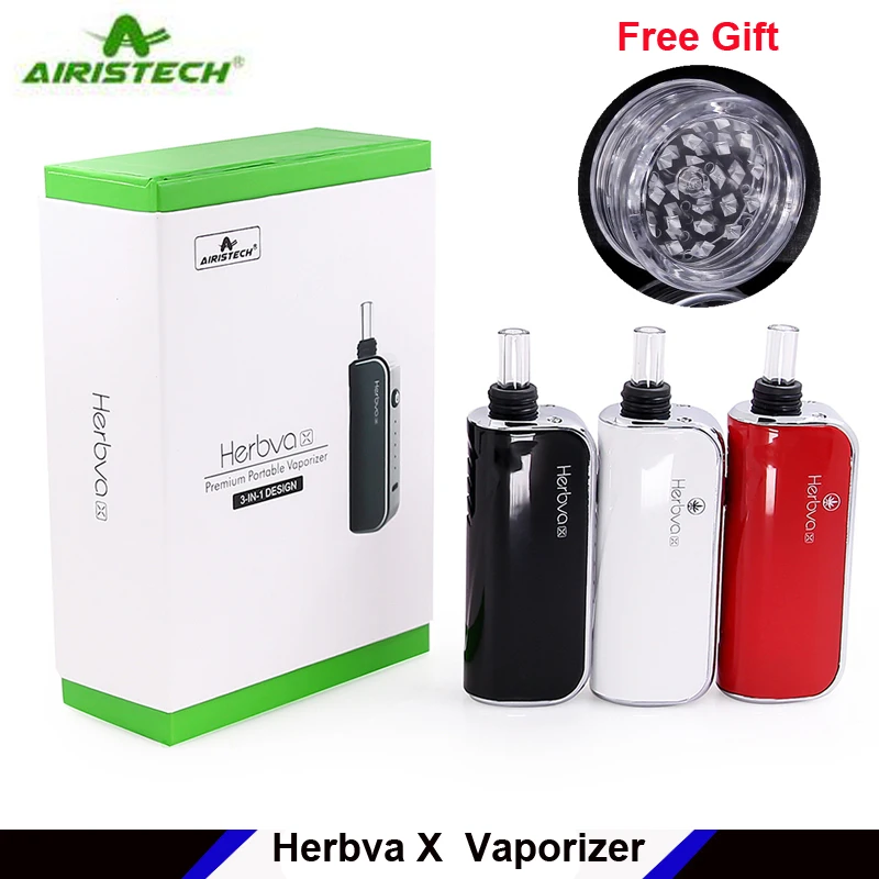 

100% Original Airistech Herbva X Vaporizer Kit Dry Herb e cig vape kit 3-in-1 1000mah Vapor Ceramic Chamber 510 water bubbler