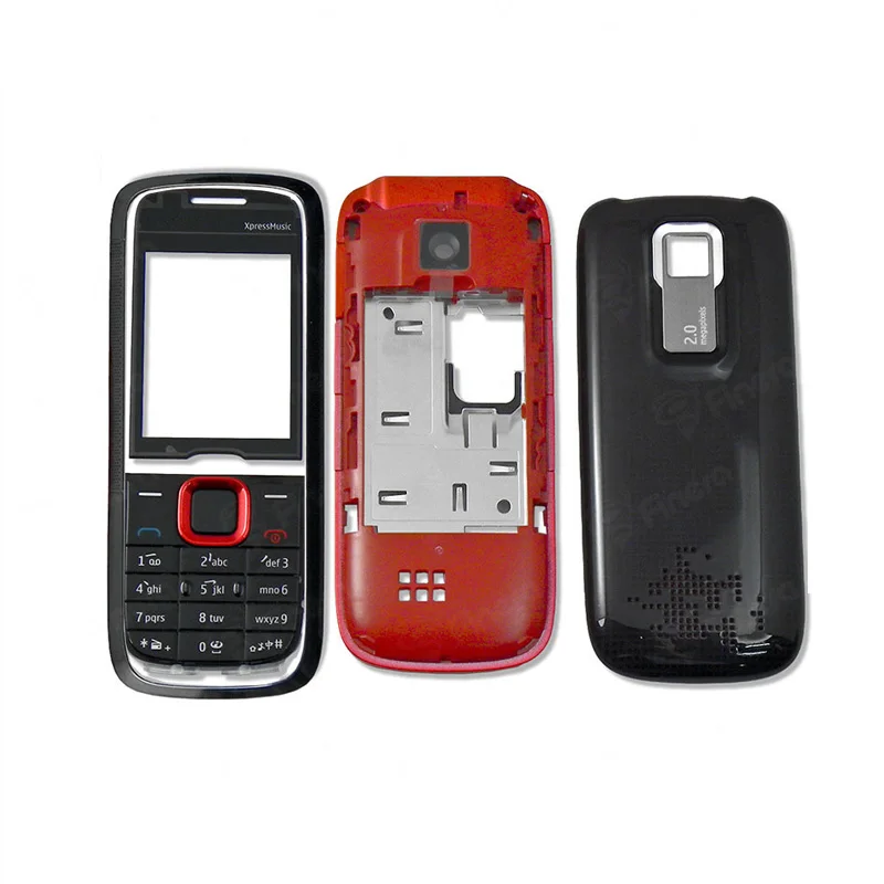 

For Nokia 5130 New Full Housing Case Cover Front Frame With English KeyBoard Display Glass+Middle Frame+Back Cover With Logo