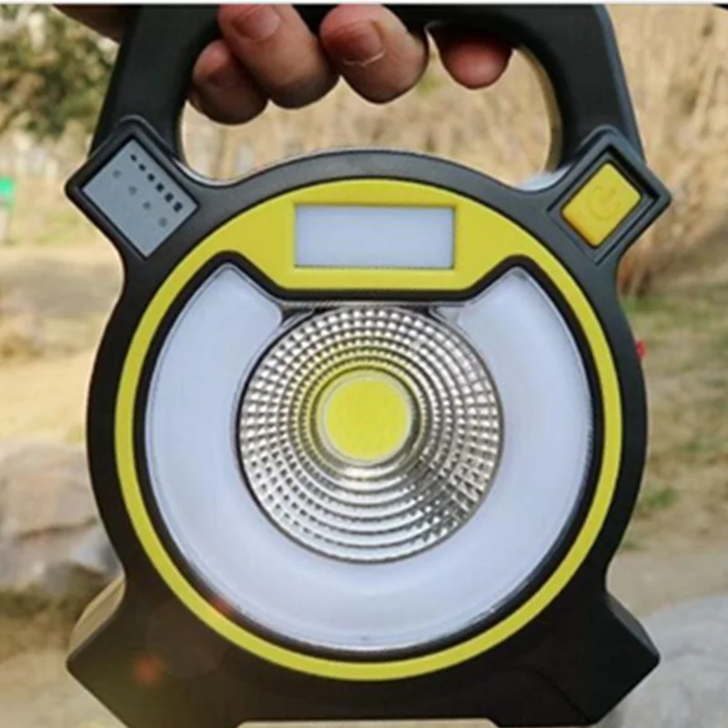 

30w 2400lm led cob portable spotlight lantern searchlight rechargeable handheld high power cordless power with 2x 18650 battery