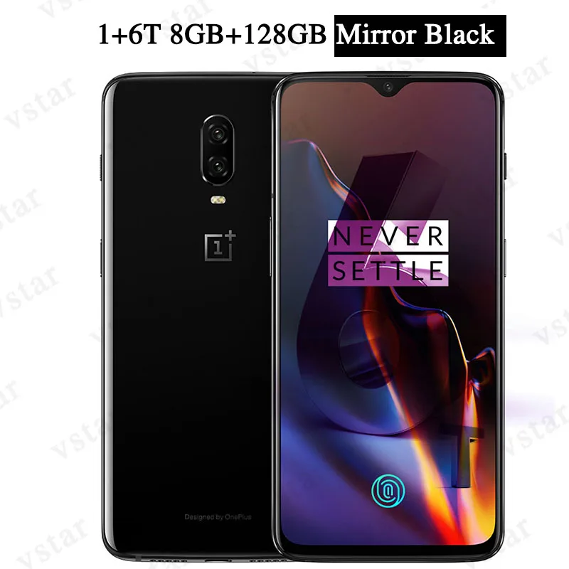 Мобильный телефон Oneplus 6T 8GB 128 GB, 6,41 дюймов AMOLED UD под экраном, отпечаток пальца Snapdragon 845, Android 9, NFC, 20MP+ 16MP - Цвет: 8G 128G Mirror Black