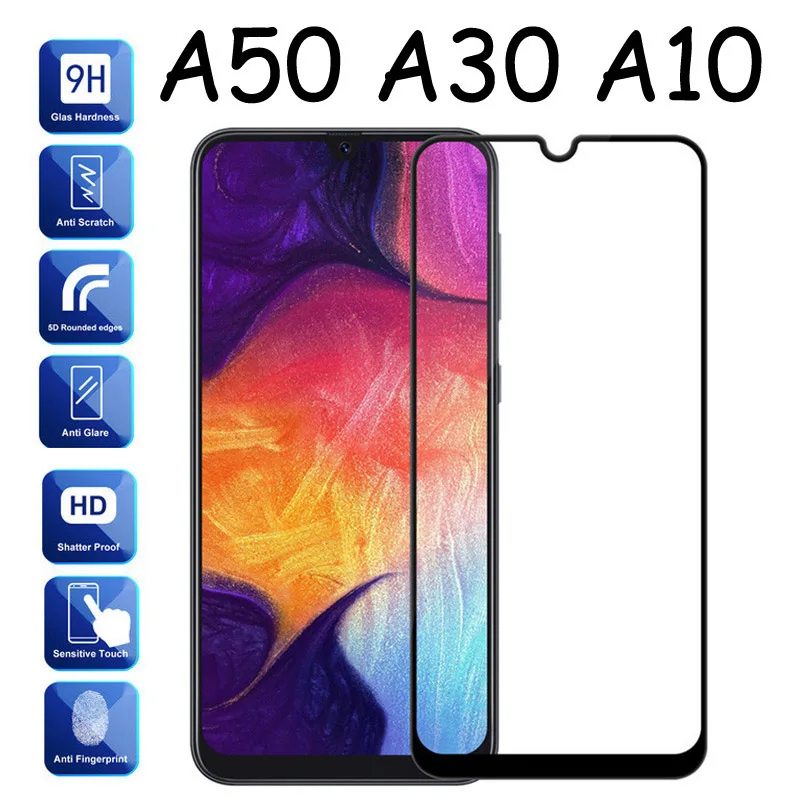 

9D Full Glue Cover Samsun A50 Glass For Samsung Galaxy A70 A40 A30 A50 Protective Glass On The Galax A 50 30 40 70 50A 70A Film
