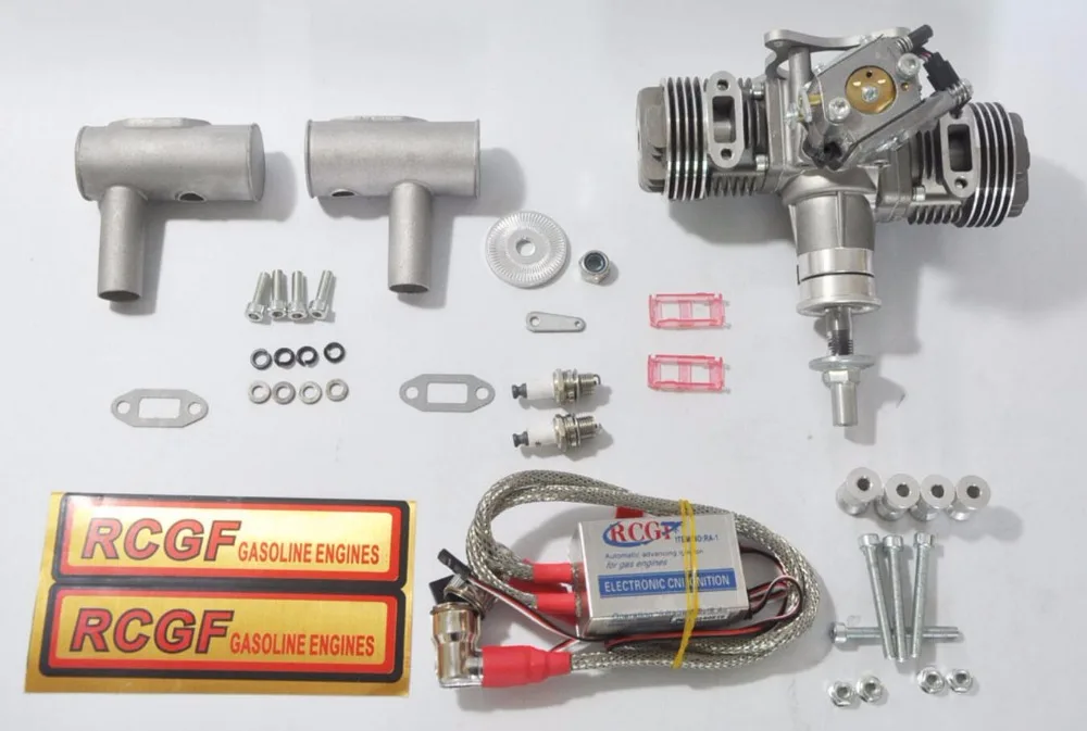Двухцилиндровый бензиновый/бензиновый двигатель RCGF 30cc с