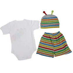 Lcll-детская одежда для маленьких мальчиков и девочек комплект 3 шт. комбинезон + шляпа + Брюки для девочек Костюмы летний комплект 80 насекомых