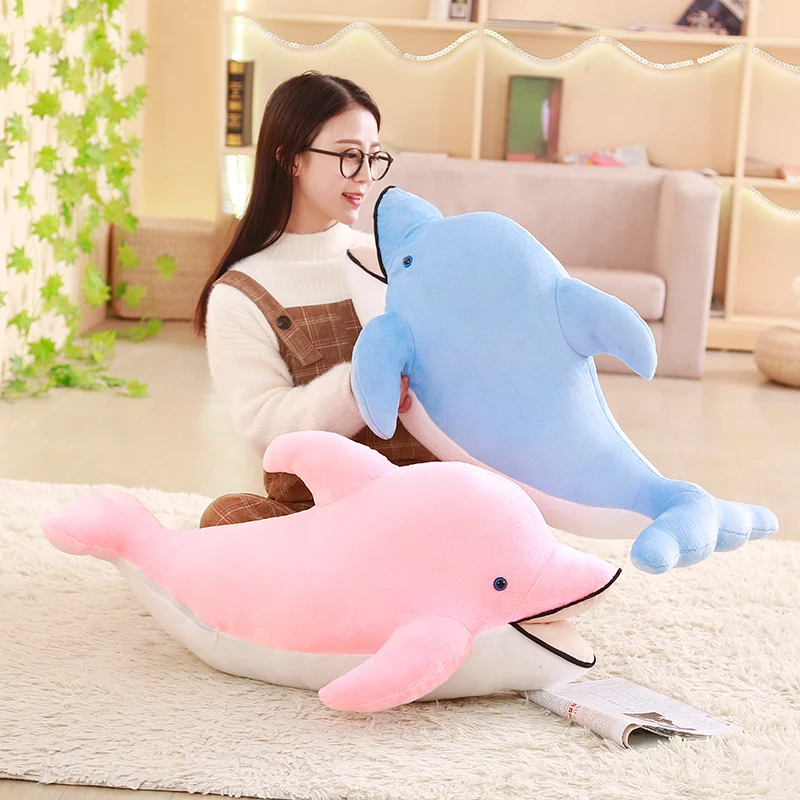 Miaoowa 45cm Kawaii Soft Dolphin Plush Toys Dolls Stuffed Lovely Animal Nap Pillow Creative Kids Toy Valentine's Gift for Girls