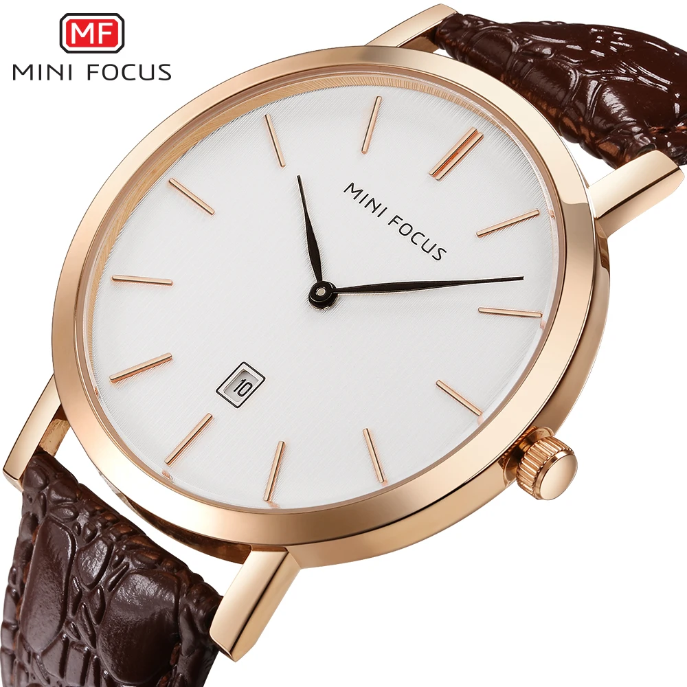 MINIFOCUS модные спортивные Для мужчин часы Chrono кварцевые большой циферблат мужской