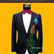 Lager Размер Мужская одежда яркий красивый певец один шоу сцена мужские костюмы певец сценические костюмы/L-3XL