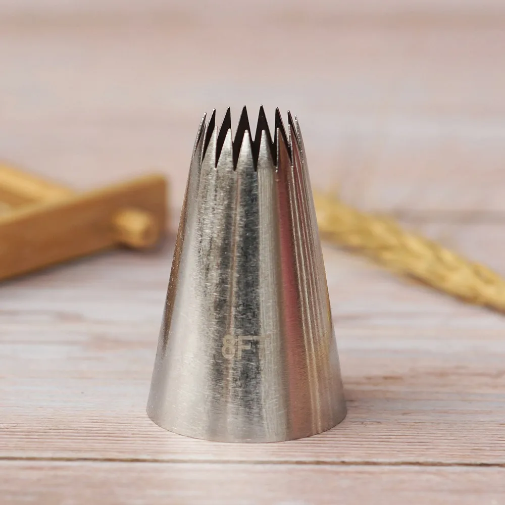 

#8FT Large Size Open Star Cake Decorating Pastry Piping Nozzle Icing Tips Bakeware Kitchen Cookies Tools Stainless Steel