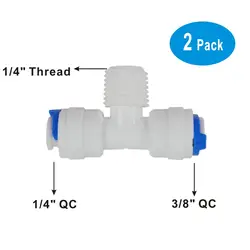 Футболка быстрый монтаж, 1/4-дюймовой резьбой Мужчина Филиал до 1/4-Inch трубки x 3/8 дюйма трубки разъем